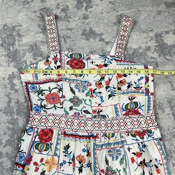 Ella Moon Lindsey Embroidered Floral Dress Faux Cross Stitch Vacation Europe S - Picture 7 of 14
